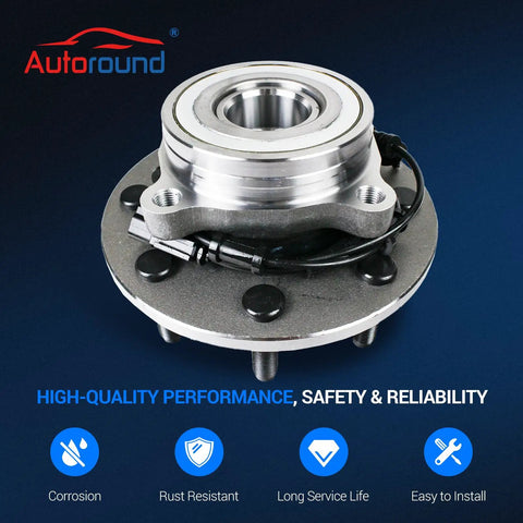Front Wheel Bearing And Hub Assembly For 2006-2008 Dodge Ram 1500 2500 3500 4WD 8 Lug With ABS displayed on a blue background