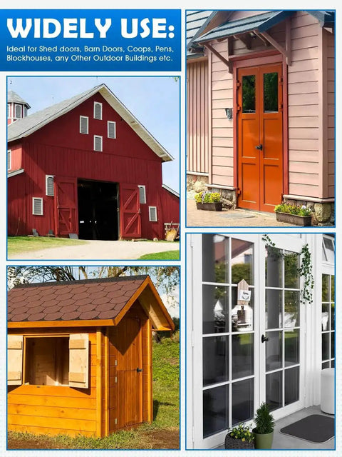 Wide use of Heavy Duty Shed Door T Handle Lock Kit With 4 Keys Tough As Nails Zinc Alloy T Lock On barns, coops, and doors.