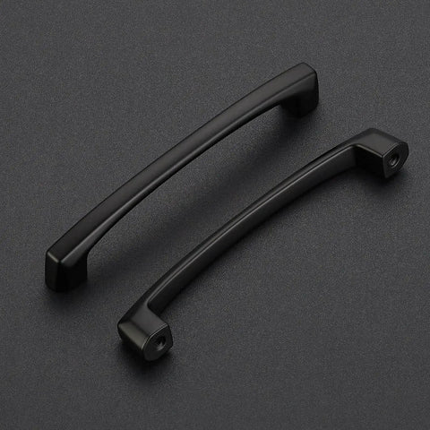 30 Pack 5 Inch Hole Center Kitchen Cabinet Handles Curved Black Zinc Alloy Drawer Pulls
