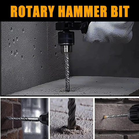 Heavy Duty Pro Grade SDS Plus Rotary Hammer Bit 3/4 Inch by 10-1/4 Inch drilling into concrete, brick, and cement surfaces