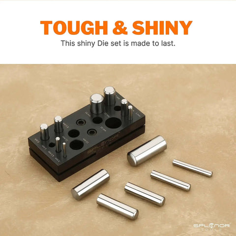 Round Punch Disc Cutter Set For Jewelry Making And Metal Working with steel die and punches on display