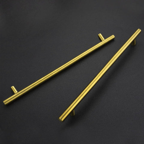 Brushed Gold Cabinet Handles 10 Inch Set Of 5 Stainless Steel Drawer Pulls For Modern Kitchen Cabinets Rust Resistant Hardware