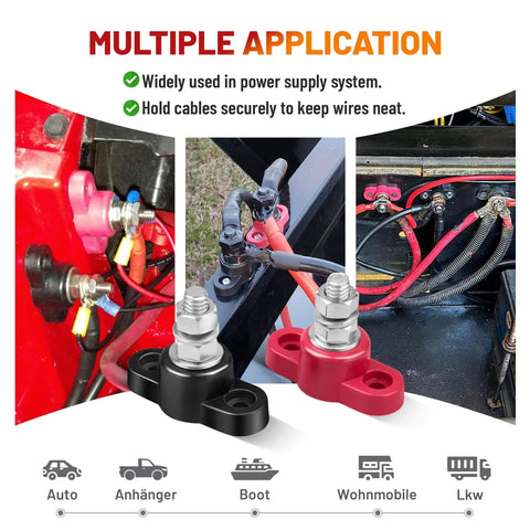 Beefy 12V 150A Power Distribution Block With Five Sixteenths Inch Stud M8 Terminal Bus Bar installed in vehicles