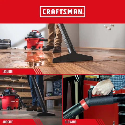 Craftsman wet dry vac used on wood floor, job site cleaning, and hose grip handle for 2-1/2 Inch Hose Grip Handle Wet Dry Vac Attachment With Bleeder Valve For Reducing Hand Fatigue No-Fuss Industrial-Grade Shop Vacuum Accessory Fits 2-1/2 Inch Hoses Ergonomic Angled Design For Easy Cleaning