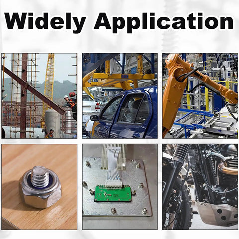 Collage showing applications of M3 Nylon Insert Hex Lock Nuts 120 Pack Self Locking Carbon Steel With 5.5mm Hex Size And M3 Pitch 0.5mm