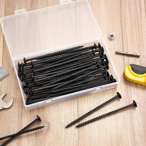 Heavy Duty 14 By 5 Lag Screws For Exterior Wood Decks And Timber, 50 Piece Set Weighing 1.7 Pounds, Rust Resistant Screws in Box
