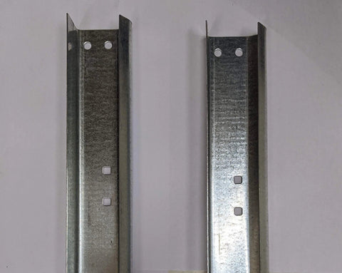 Vertical Garage Door Track Set 6 Ft 4 In Long For 7 Ft High Doors Includes Right And Left Tracks Fits 2 In Rollers Raw Steel And Galvanized Construction 1 Pair Standard 12 To 15 In R Track Lockout Cutout