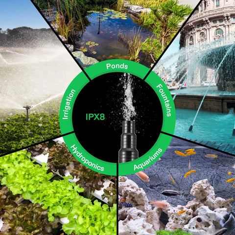 VIVOSUN 1800 GPH submersible pond pump, 100W with 14ft lift for ponds, fountains, aquariums