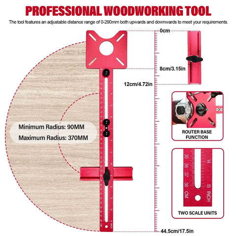 4 In 1 Router Milling Groove Bracket And Circle Cutting Jig In Aluminum Alloy Adjustable Router Guide for Woodworking