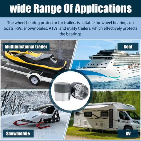 Direct Replacement Trailer Wheel Bearing Protector For A 1.980 Inch Hub Bore That Fits Bearing Buddy 1980 Dust Cap 2 Pack Keeps Bearings Safe From Water Dirt And Debris With A No Brainer Install with various vehicle applications including snowmobile and RV.