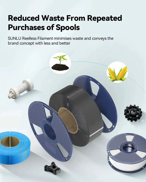 Petg 3D Printer Filament Refill 1.75mm 4 Pack 1kg Each Black on reusable spools with printer components