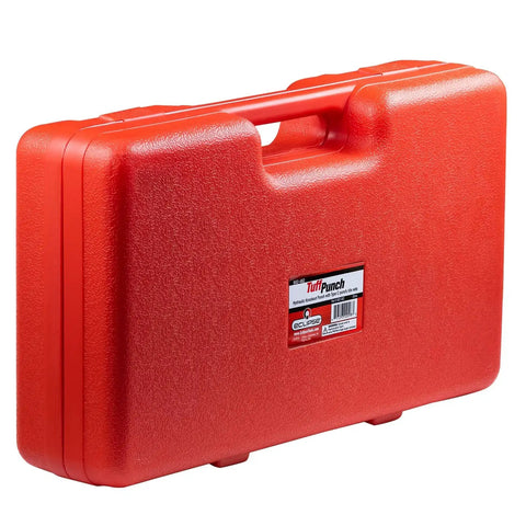 Red case for Lightweight Tuff Hydraulic Knockout Punch With Swivel Head And Type C Punch Die Set