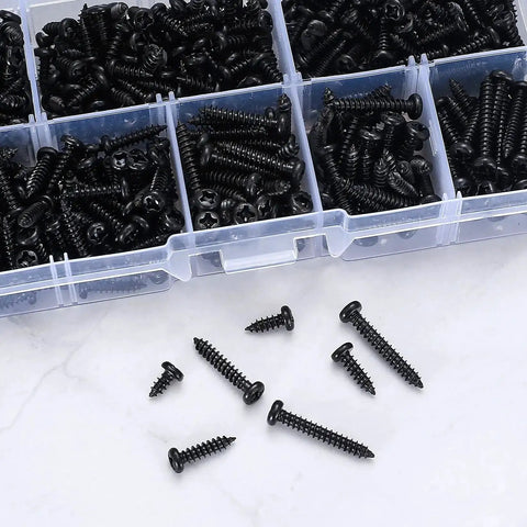M3 Self Tapping Wood Screws Set, Zinc Plated Carbon Steel Pan Head Phillips Screws For Wood Plastic And Soft Metal, 520 Pieces, M3x6mm To M3x20mm