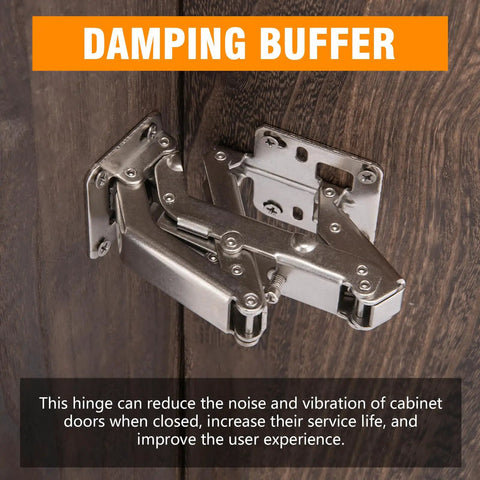 Two Pack 170 Degree Concealed Door Hinges For Corner Kitchen Cabinets, Full Overlay Replacement Hardware With Damping Buffer