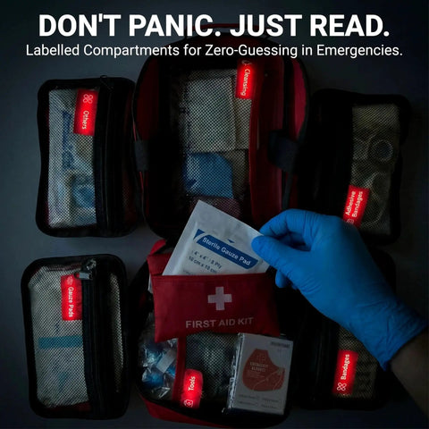 556 Piece Premium Large First Aid Kit for Home Office Travel and Sports With Labeled Compartments and Molle Tactical Rip Away Design