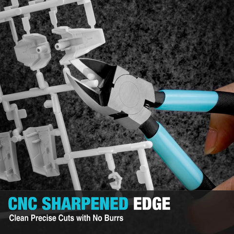 5 Inch Pro Grade Wire Cutter With CNC Machined Edges And CR V Thickened Flush Cutter trimming plastic model sprue.