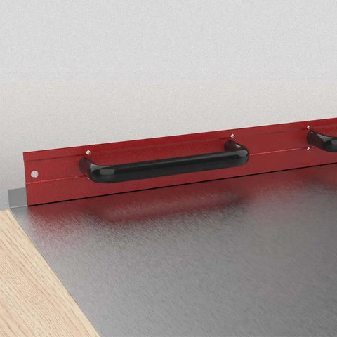 Heavy Duty 24 Inch 16 Gauge Steel Sheet Metal Folding Tool With Grips For Uniform Folds Built For HVAC Ductwork Red Finish