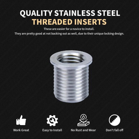 Pro Grade M8x1.0 Thread Repair Kit With Stainless Steel Inserts, HSS Drill, Tap, Counterbore, Installation Driver, 10Pcs M8x1.0x11.7Mm