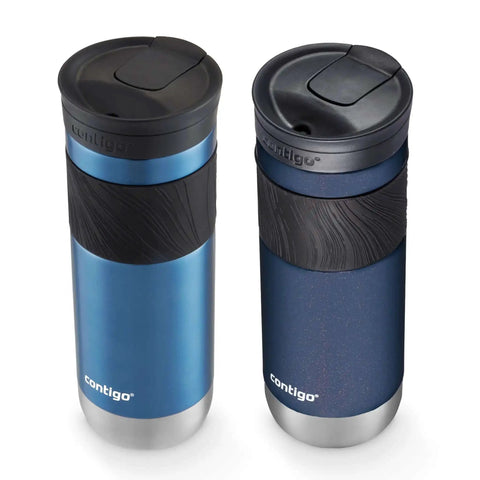 Snapseal Insulated Stainless Steel Travel Mug 20oz With Grip Lid Blue Corn Transparent Satin And Midnight Berry Colors Leak Proof