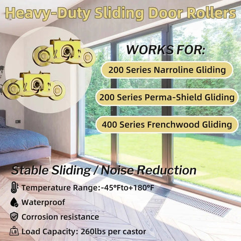 2 Pack Gliding Patio Door Tandem Roller Assembly For Patio Doors Replaces 1997061 And 1273704 Fits Doors From 1964 To Present