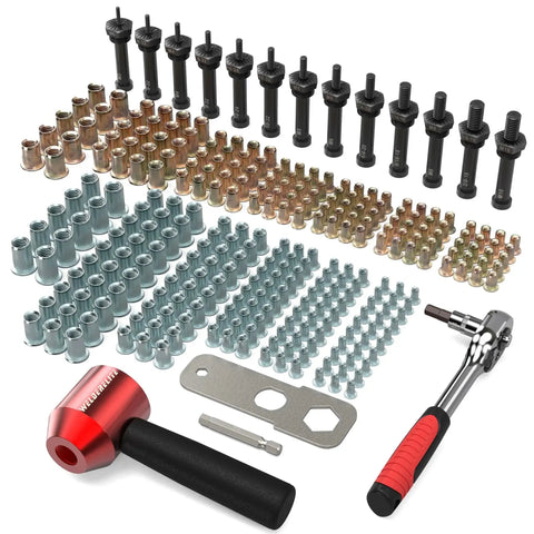 Rivet Nut Drill Adapter Kit With 290 Rivet Nuts And 13 Mandrels Converts Any Drill Into Quick Pro Grade Rivet Nut Insertion
