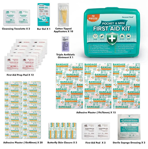 Ultimate 420 Piece First Aid Kit With Six Ready To Go Boxes Containing 70 Essentials Each displayed with medical supplies and premium items.