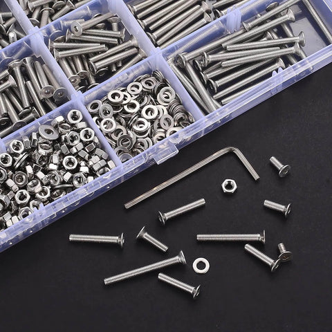 Ultimate 810 Piece M3 Screws Set With 304 Stainless Steel Flat Head Hex Socket Cap Screws Countersunk Bolts Nuts And Washers metric assortment