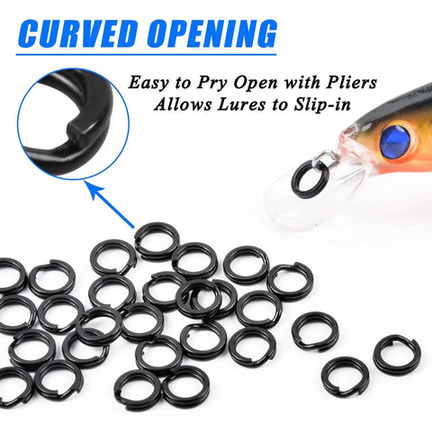 Fishing Split Rings Assortment Kit With 200 Pcs Stainless Steel Rings, Multi Size From 4.0 Mm To 6.0 Mm, detail view