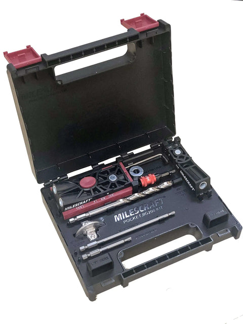Premium Pocket Hole Jig Bundle With Double Barrel And Single Barrel Jigs, 2 Inch Face Clamp, Imperial And Metric Scales in case
