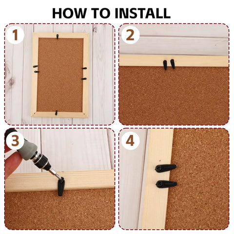 Installation guide for 50 Pcs Picture Frame Backing Clips With Screws Black Turn Button Hardware For Hanging Photos Artwork Gift Boxes