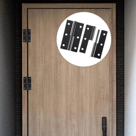 Two Pack 2.5 Inch Detachable Iron Barn Door Hinges Left and Right Handed on wooden door installation