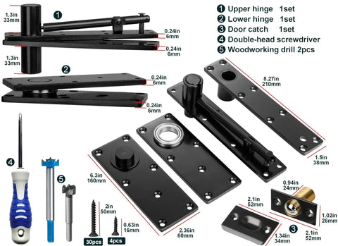 Beefy Hidden Door Hinge Heavy Duty 870 Lbs Load Bearing With Thick Solid Steel Frame 360 Degree Swivel Pivot parts display