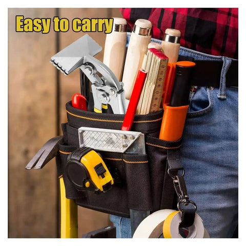 Heavy Duty 3 Inch Sheet Metal Bending Pliers in tool belt with various tools
