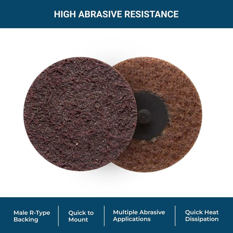 Two 3 Inch Quick Change Sanding Discs For Drill And Die Grinder Set Pro Grade Non Woven Nylon Surface Conditioning Discs