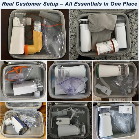 Portable Nebulizer Case For Travel Medical Kit, Hard Shell Bag for inhaler accessories, organized medical gear setup