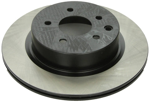Centric Premium rear brake rotor front view: silver braking surface with black hub, 5-bolt pattern