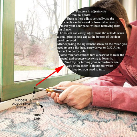 Person adjusting 2 Pack Gliding Patio Door Tandem Roller Assembly For PN 1997061 After 1982 Replacement For PN 1273704 1964 To 1982