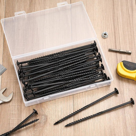 Heavy Duty 6 Inch Size 14 Lag Screws For Exterior Wood With Washer Head, Rust Resistant And Self Drilling Tips, 50 Piece Set