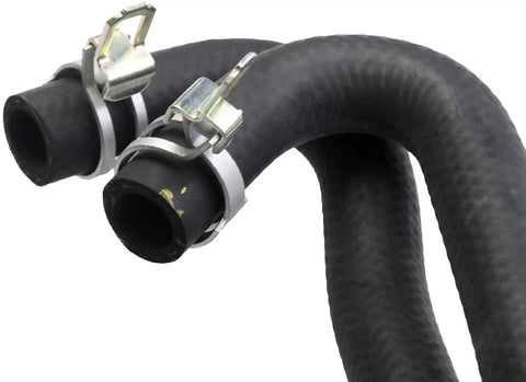 Close-up of Engine Heater Hose Assembly with Aluminum Y Connectors for Ford Rides, showing durable replacement hoses and clamps.