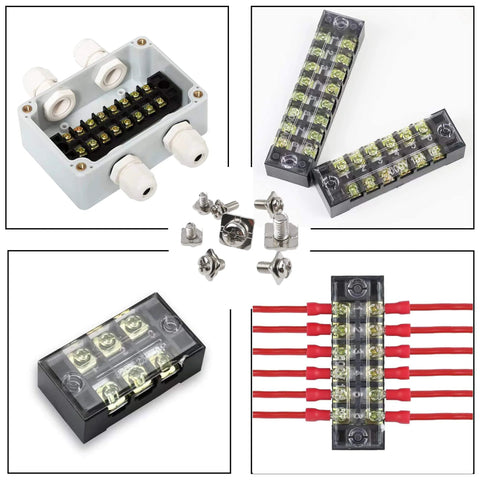 Eight Size Nickel Plated Terminal Block Screws Set With Square Washers 160Pcs M3 M3.5 M4 M5 Assorted Kit Carbon Steel Durable