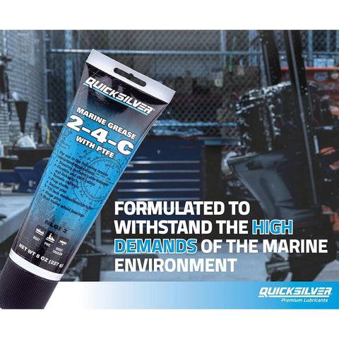 Quicksilver Marine Grease 2-4-C with PTFE, 8 oz tube