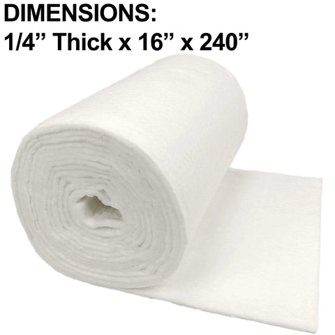 Ceramic fiber insulation blanket roll, 1/4 in thick, 16 in x 240 in, white, Amazon