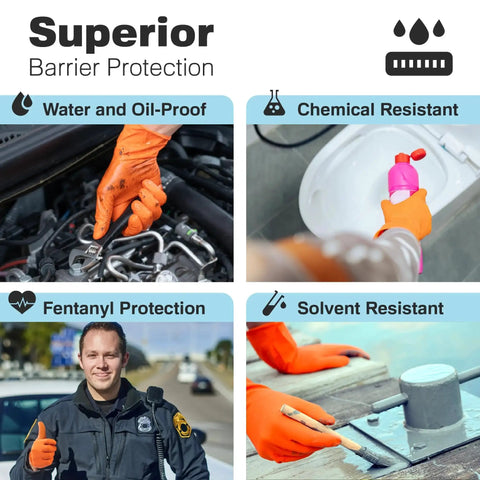 Diamond Texture Nitrile Gloves With Superior Grip And Puncture Resistance used for automotive, chemical, and industrial applications