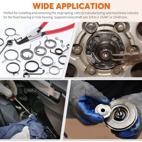 Heavy Duty Snap Ring Pliers Set 8 Piece 9 Inch Internal External Circlip Pliers With Hook Tools for DIY automotive use