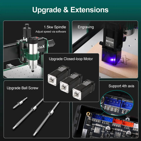CNC Router Machine 3030 Evo Max With All Metal XYZ Axis And Dual Steel Linear Guides Built For Cutting Aluminum Brass Stainless Steel upgrades