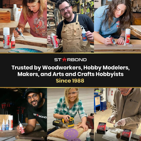 Woodworkers and hobbyists using Premium Instant CA Glue For Woodturning And Inlay Projects, Super Fast Thin Formula glue.