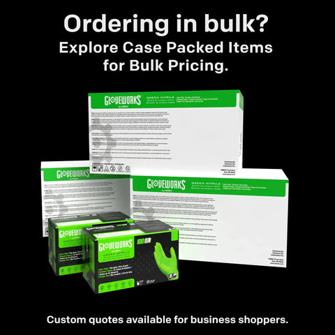 Boxes of Green Nitrile Mechanic Gloves 8 Mil Heavy Duty Raised Diamond Grip Latex Free for bulk purchasing