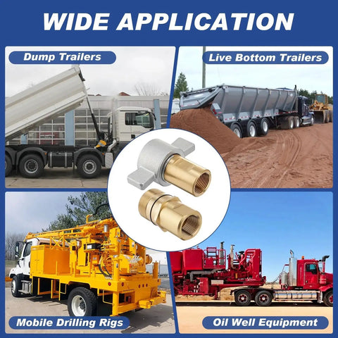 Heavy Duty 1 Inch NPT Wet Line Wing Nut Hydraulic Quick Disconnect Coupler Set for various industrial applications