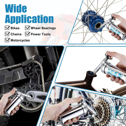 Compact Mini Grease Gun Kit With High Performance Bicycle Grease For Precise Lubrication And Lube Of Chains Pedals Bearings And More Nozzle Included Leak Free Seal 100g 3oz Cartridges Ideal Bike Maintenance On The Go