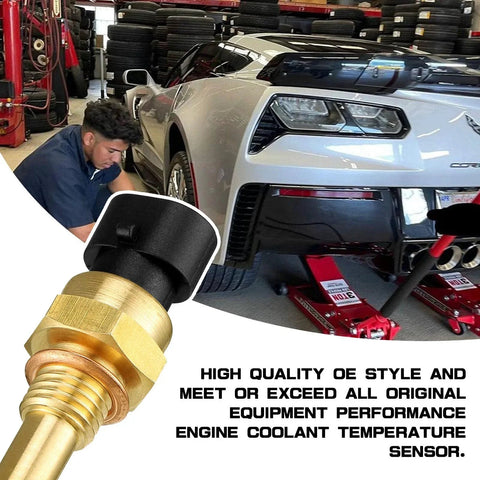 Mechanic installing Engine Coolant Temperature Sensor For Chevy GMC Cadillac Buick ECT Temperature Sensor in car shop